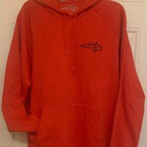 ReelLife warm, soft pull over hoodie, sweatshirt 2 side pockets, red logo design